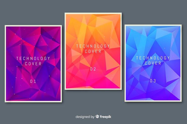Vector gratuito set de portadas coloridas de tecnología