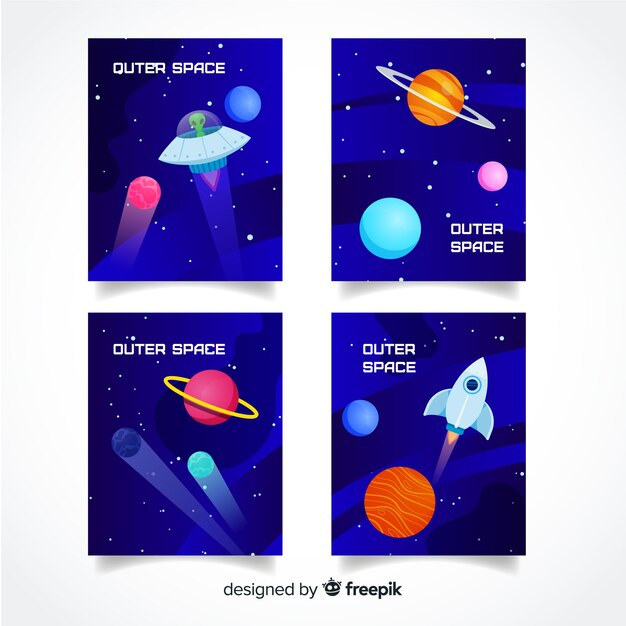 Set de portadas del espacio exterior