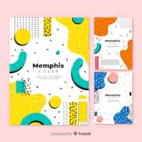 Vector gratuito set de portadas de estilo memphis