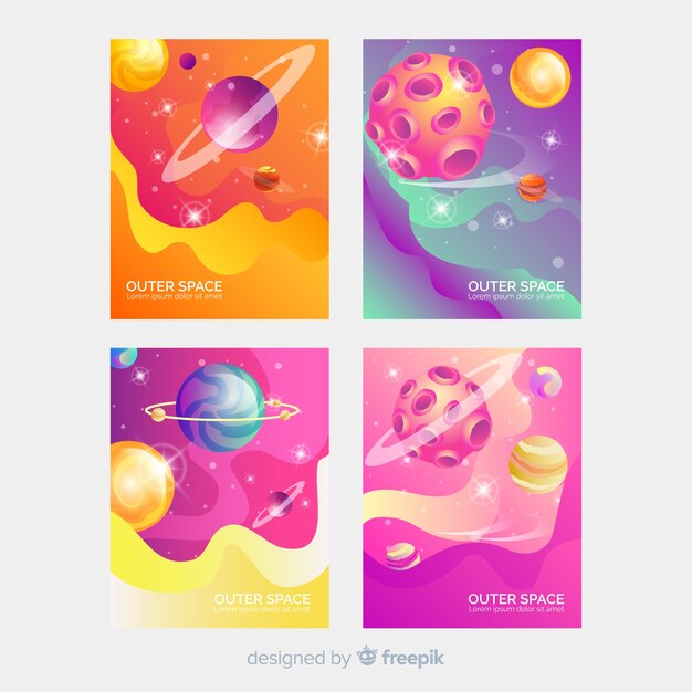 Set de portadas de temática espacial