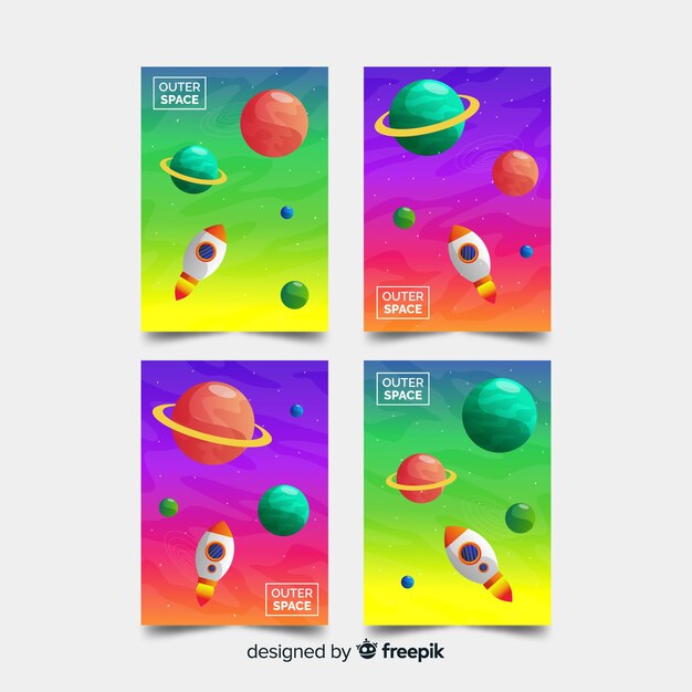 Set de portadas de temática espacial