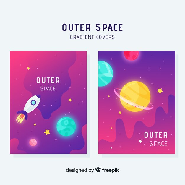 Set de portadas de temática espacial