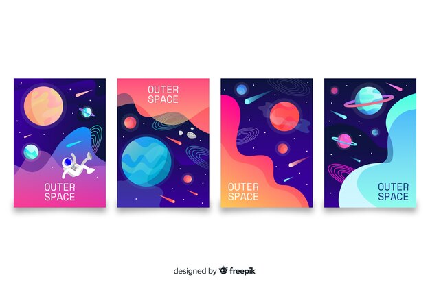 Set de portadas de temática espacial