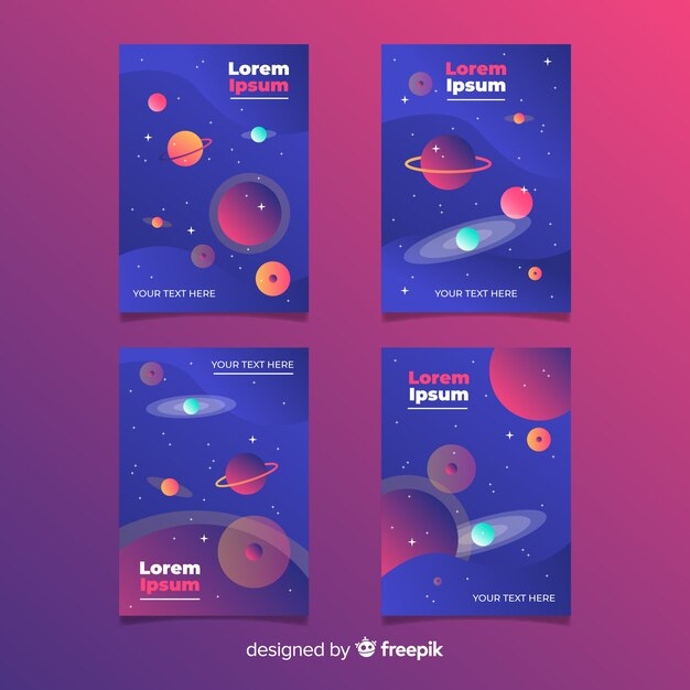 Set de portadas de temática espacial