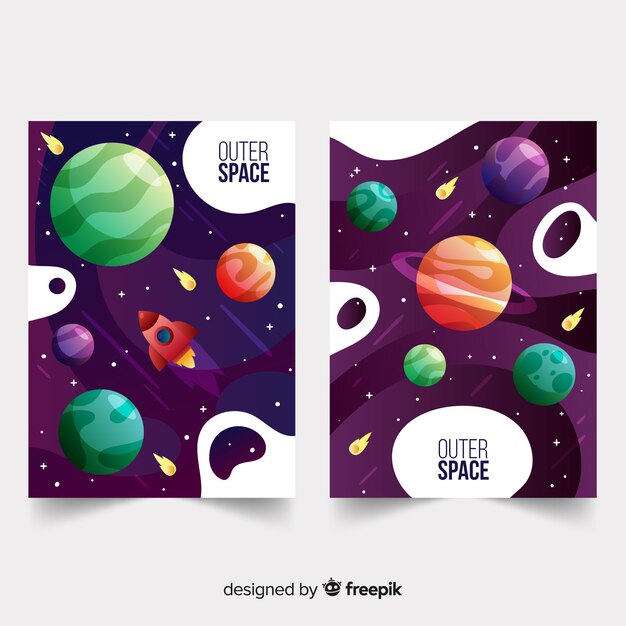 Set de portadas de temática espacial