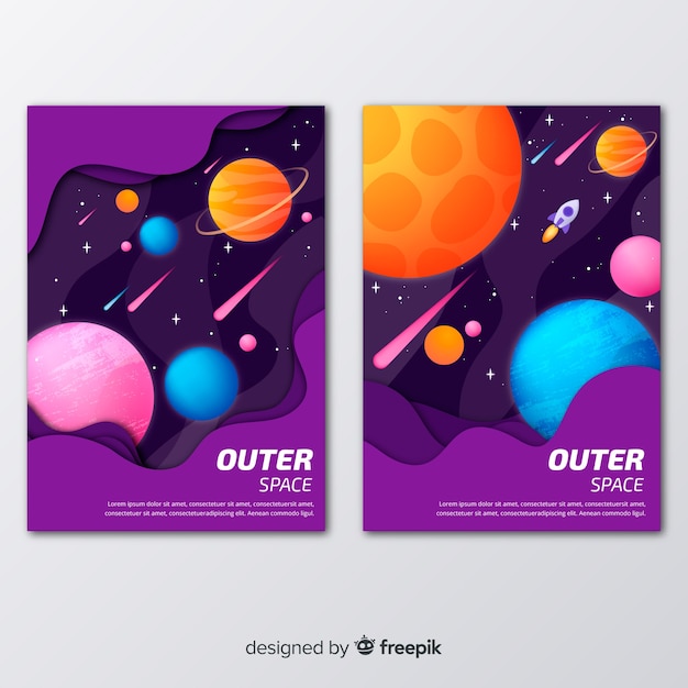 Set de portadas de temática espacial