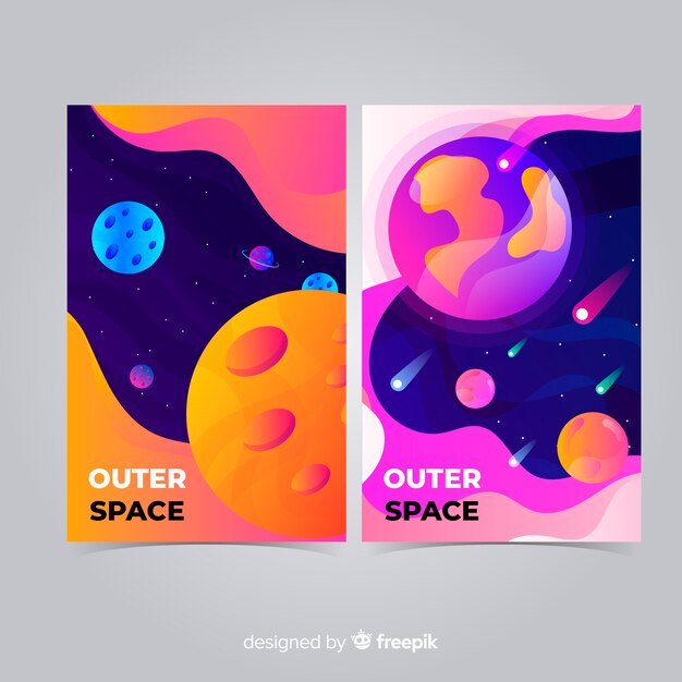 Set de portadas de temática espacial