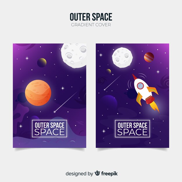 Set de portadas de temática espacial