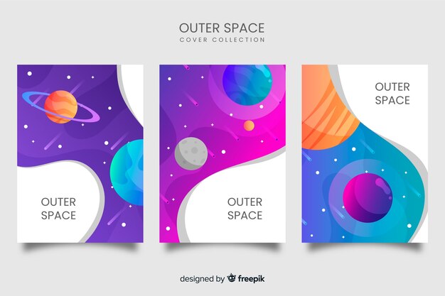Set de portadas de temática espacial