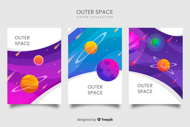 Set de portadas de temática espacial