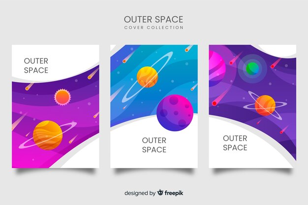 Set de portadas de temática espacial