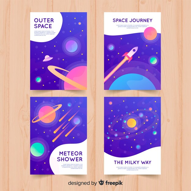 Set de portadas de temática espacial