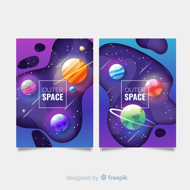 Set de portadas de temática espacial