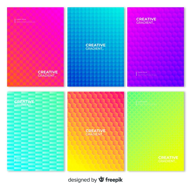 Set de poster geométrico degradado