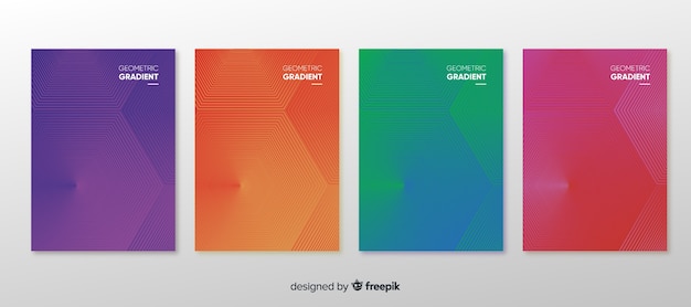 Set de poster geométrico degradado
