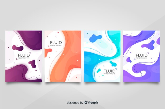 Set de posters con formas fluidas