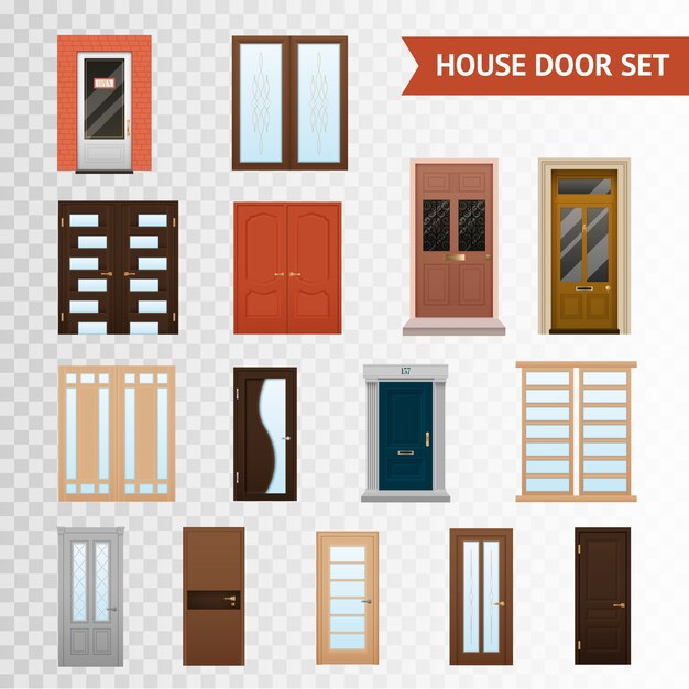 Set de puertas de casa transparentes