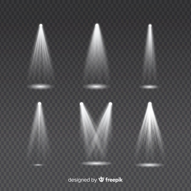 Set de rayos de luz para iluminación blanca transparente