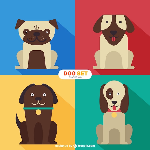 Set de razas de perro divertidos