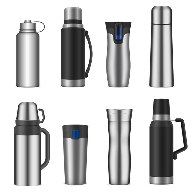 Set de recipientes para bebidas de acero inoxidable