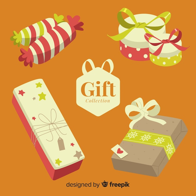 Vector gratuito set de regalos navideños