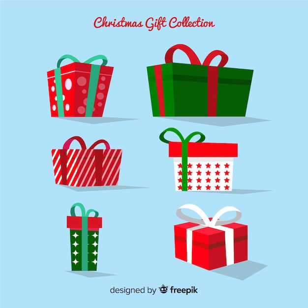 Vector gratuito set de regalos navideños