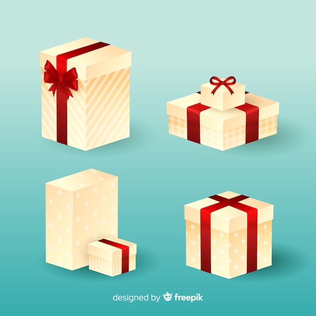 Vector gratuito set de regalos navideños