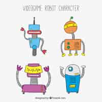 Vector gratuito set de robots dibujados a mano