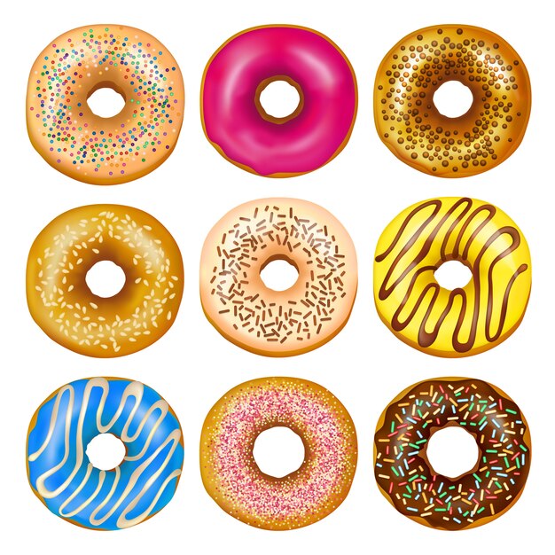 Set de rosquillas realistas