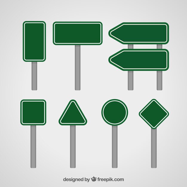Set de señales en diseño plano 