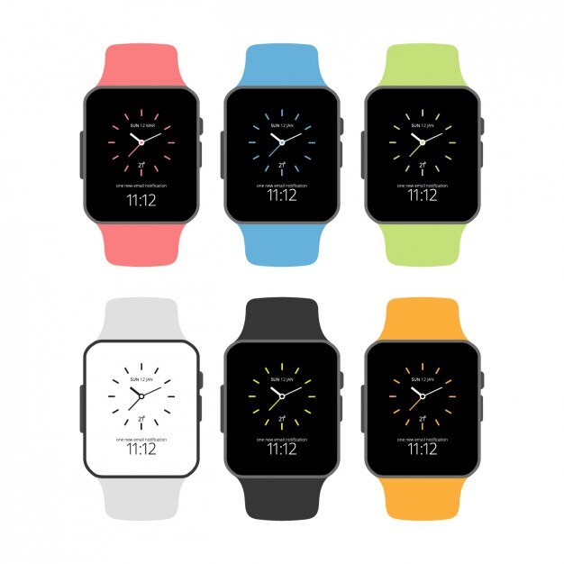 Vector gratuito set de smartwatch planos