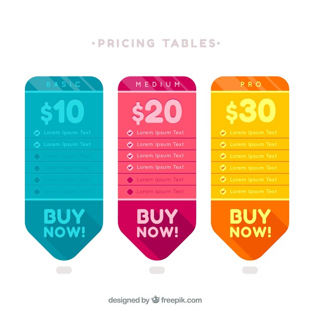 Set de tabla de precios 
