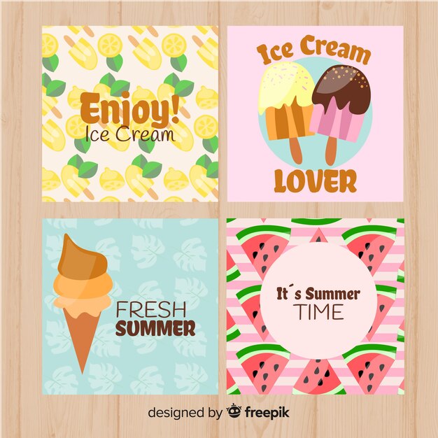 Set de tarjetas con alimentos