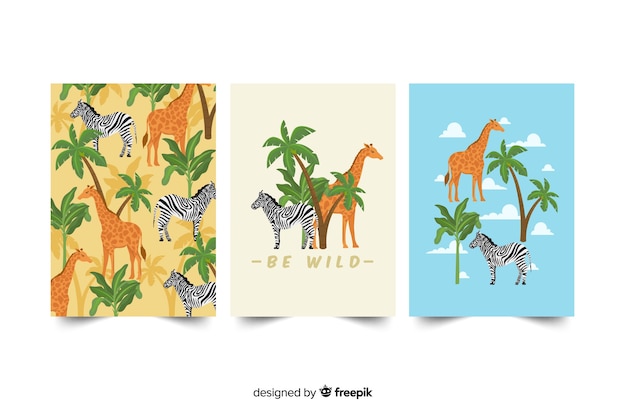 Set de tarjetas de animales salvajes
