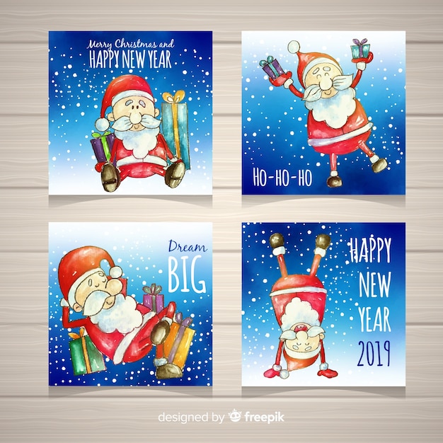 Set de tarjetas de año nuevo 2019