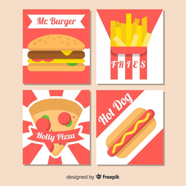 Set tarjetas comida rápida