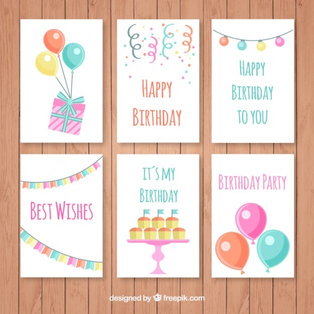 Set de tarjetas de cumpleaños