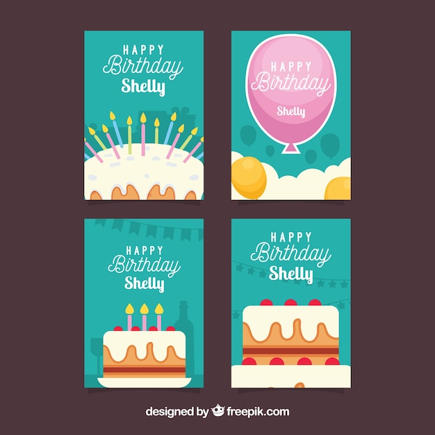 Set de tarjetas de cumpleaños