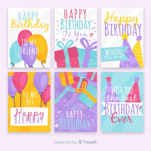 Set de tarjetas de cumpleaños
