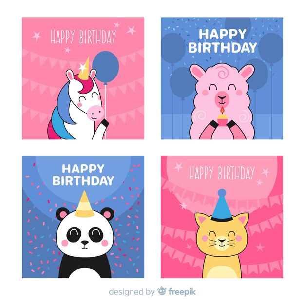 Set de tarjetas de cumpleaños