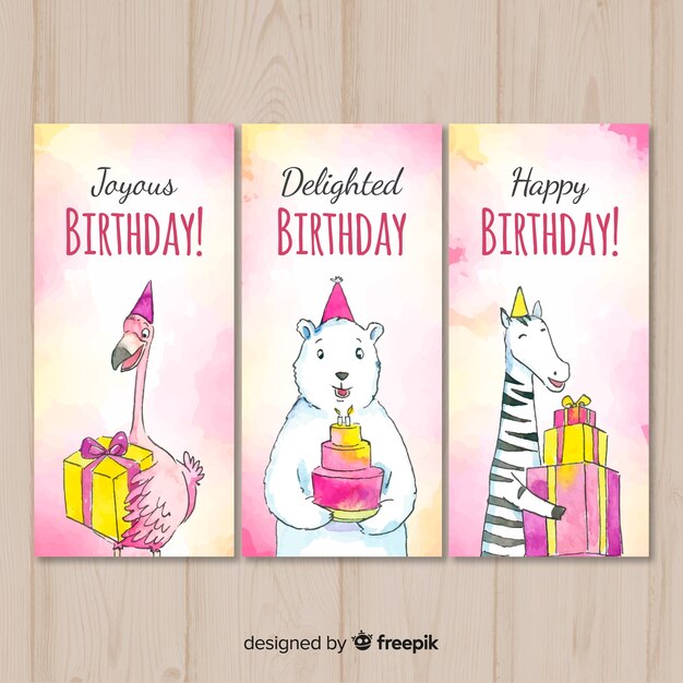 Set de tarjetas de cumpleaños