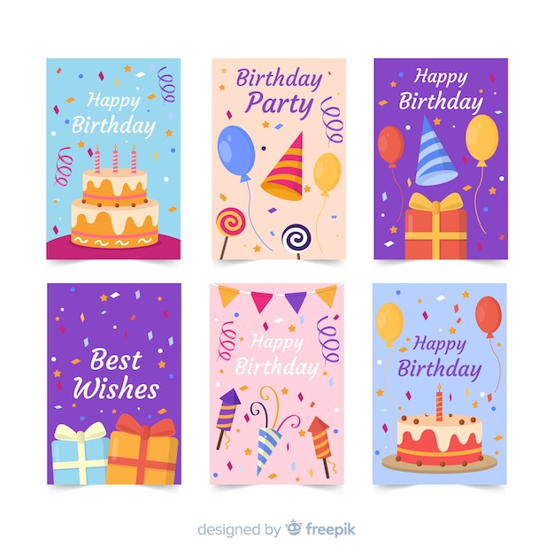 Set de tarjetas de cumpleaños