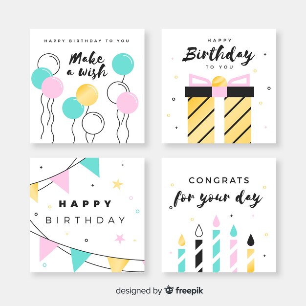 Set de tarjetas de cumpleaños