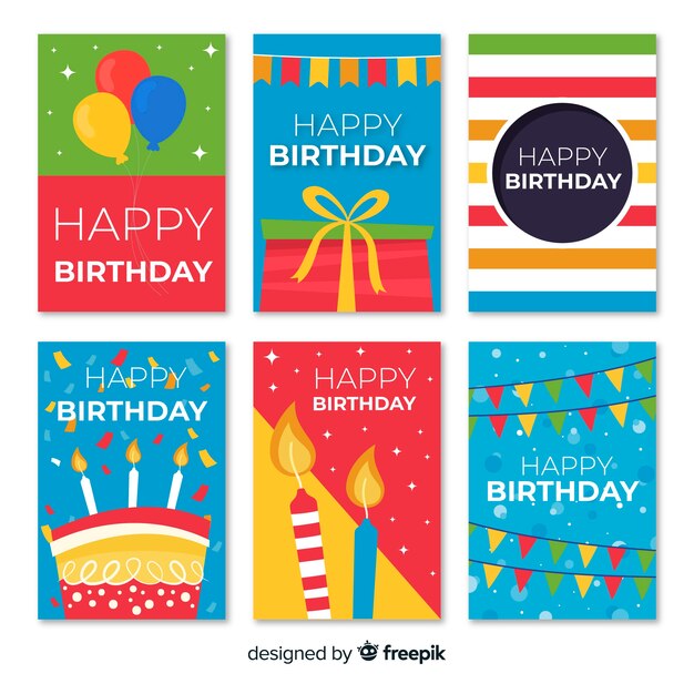 Set de tarjetas de cumpleaños