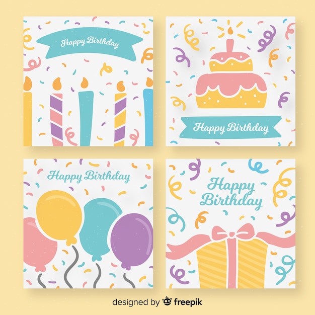 Set de tarjetas de cumpleaños