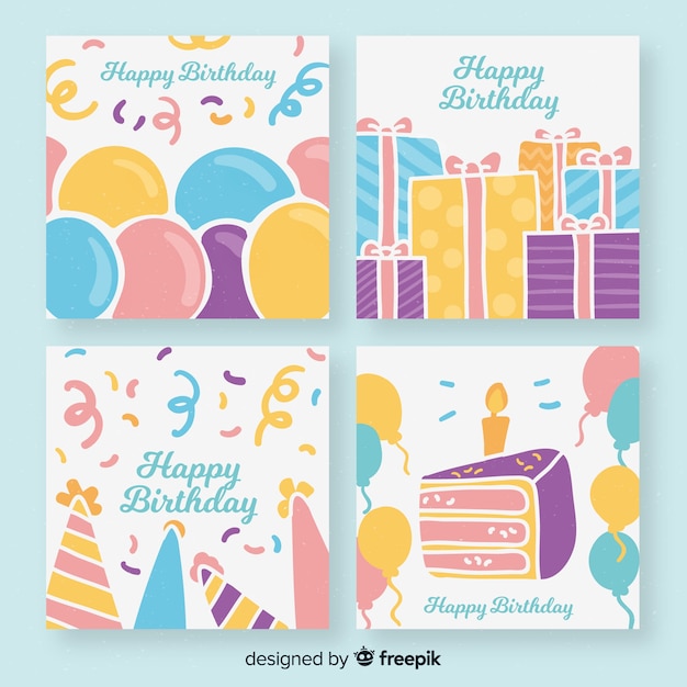 Set de tarjetas de cumpleaños