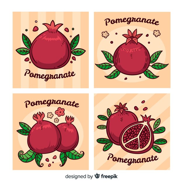 Set de tarjetas con granadas