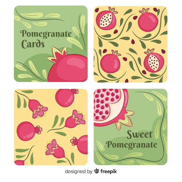 Set de tarjetas con granadas
