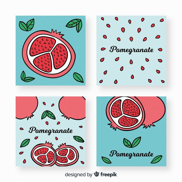 Set de tarjetas con granadas