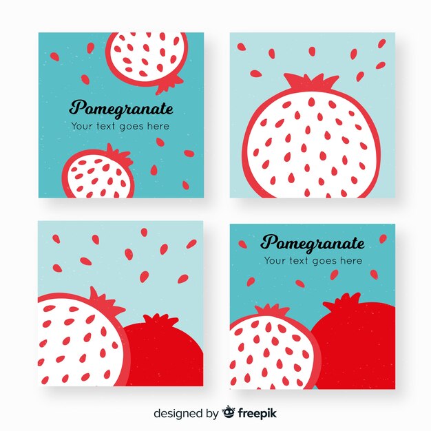 Set de tarjetas con granadas